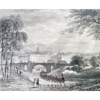 Gravure Chalk farm bridge Birmingham railway